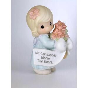 Precious Moments Enesco Winter Wishes Warm The Heart Figurine w/ Box